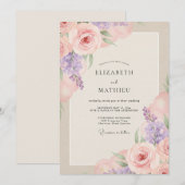 アメジスト ブルッシュ 結婚式 ウェディング 招待状 (正面/裏面)