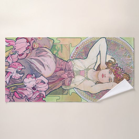 アメジスト(四宝石)アルフォンスミュシャ バスタオル (バスタオル)