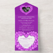 アメジスト 結婚6周年記念写真 紫 オールインワン招待状 (内側)