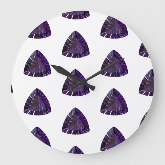 アメジスト、2月の誕生石紫色の大きな時計 ラージ壁時計 (正面)