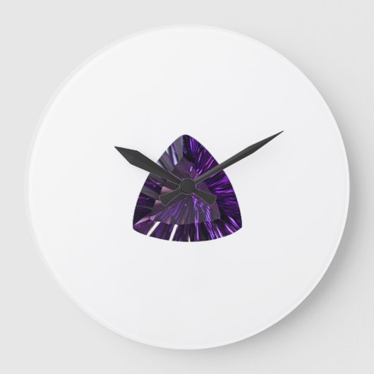 アメジスト、2月の誕生石紫 ラージ壁時計 (正面)