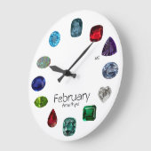 アメジスト、2月誕生石 ラージ壁時計 (傾斜)