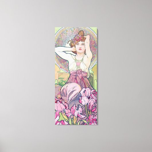 アメジスト（4つの宝石）、アルフォンスミュシャ キャンバスプリント (正面)