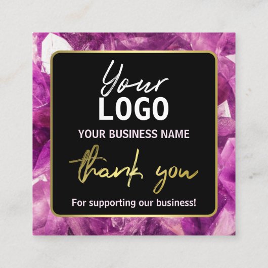 アメジストCrystal命令カードの使い方 スクエア名刺 (裏面)