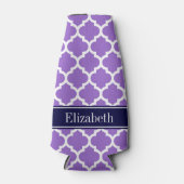 アメジストWhtモロッコ#5ネイビーブルー名モノグラム ボトルクーラー (正面)