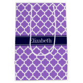 アメジストWhtモロッコ#5ネイビーブルー名モノグラム ミディアムペーパーバッグ (裏面)