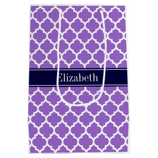 アメジストWhtモロッコ#5ネイビーブルー名モノグラム ミディアムペーパーバッグ (裏面)