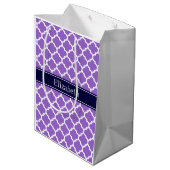 アメジストWhtモロッコ#5ネイビーブルー名モノグラム ミディアムペーパーバッグ (裏面アングル)