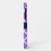 アメジストWhtモロッコ#5ネイビーブルー名モノグラム Case-Mate iPhoneケース (裏面/左)