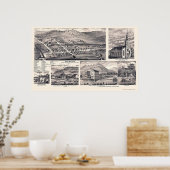 アメスビル， OHパノラママップ – 1875 ポスター (キッチン)