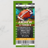 アメッカスタムカーフットボールチケット誕生日パーティー 招待状 (正面/裏面)