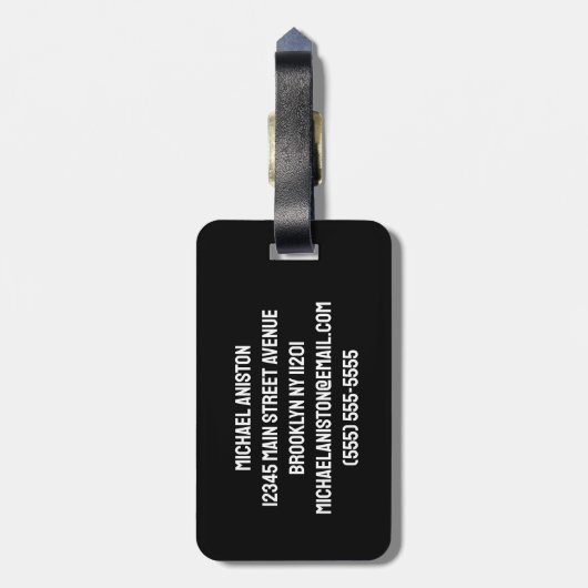 アメッパーソナライズされたカの名前と番号 ラゲッジタグ (裏面縦)