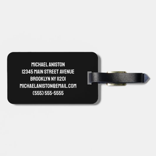 アメッパーソナライズされたカの名前と番号 ラゲッジタグ (裏面横)