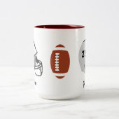 アメッパーソナライズされたクサッカーボール&ヘルメット ツートーンマグカップ (中央)
