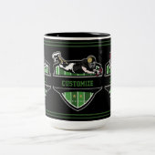 アメッパーソナライズされたクフットボールテーマツートーンコフ ツートーンマグカップ (中央)