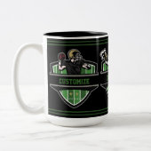 アメッパーソナライズされたクフットボールテーマツートーンコフ ツートーンマグカップ (左)