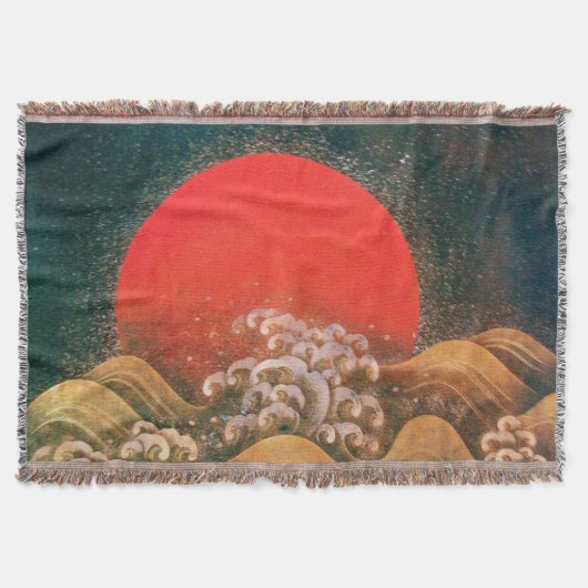 アメテラス天照女神レッドブラウン スローブランケット (正面)