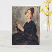 アメデオモディリアーニ – デディ・ヘイデンのポートレート カード (黄色い花)