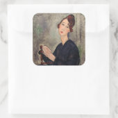 アメデオモディリアーニ – デディ・ヘイデンのポートレート スクエアシール (バッグ)