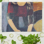 アメデオモディリアーニ – ポートレートジャンヌヘブテルネ#2 キッチンタオル (折り畳み)