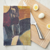 アメデオモディリアーニ – ポートレートジャンヌヘブテルネ#2 キッチンタオル (四つ折り)
