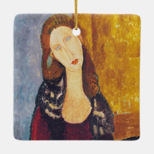 アメデオモディリアーニ – ポートレートジャンヌヘブテルネ#2 セラミックオーナメント (裏面)