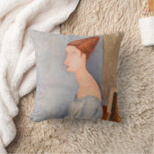 アメデオモディリアーニ – ポートレートジャンヌヘブテルネ#3 クッション (ブランケット)