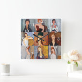 アメデオモディリアーニ – 最高傑作コラージュ スクエア壁時計 (ホーム)