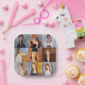 アメデオモディリアーニ – 最高傑作コラージュ ペーパープレート (パーティー)