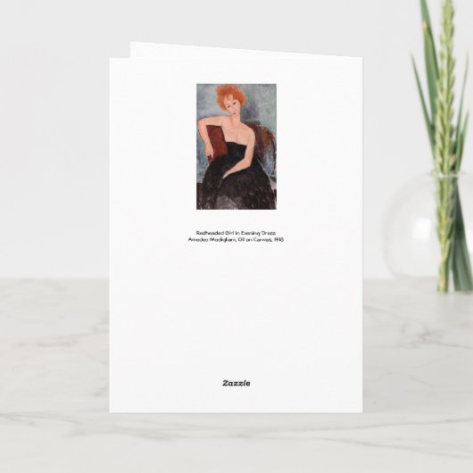 アメデオモディリアーニ – 赤毛ガール夕べドレス カード (裏面)