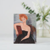 アメデオモディリアーニ – 赤毛ガール夕べドレス ポストカード (スタンド正面)