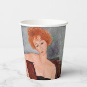 アメデオモディリアーニ – 赤毛ガール夕べドレス 紙コップ (裏面)