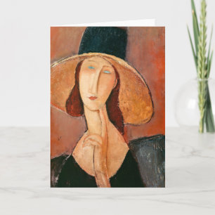 アメデオモディリアーニ – Jeanne Hebuterne in Large Hat カード