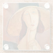 アメデオモディリアーニ – Jeanne Hebuterne in Large Hat ガラスコースター (裏面)