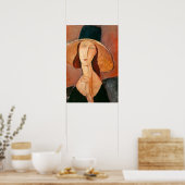 アメデオモディリアーニ – Jeanne Hebuterne in Large Hat ポスター (キッチン)