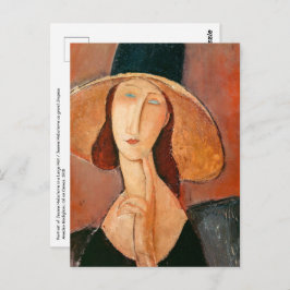 アメデオモディリアーニ – Jeanne Hebuterne in Large Hat ポストカード