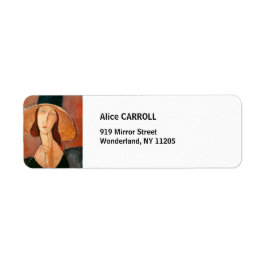 アメデオモディリアーニ – Jeanne Hebuterne in Large Hat ラベル