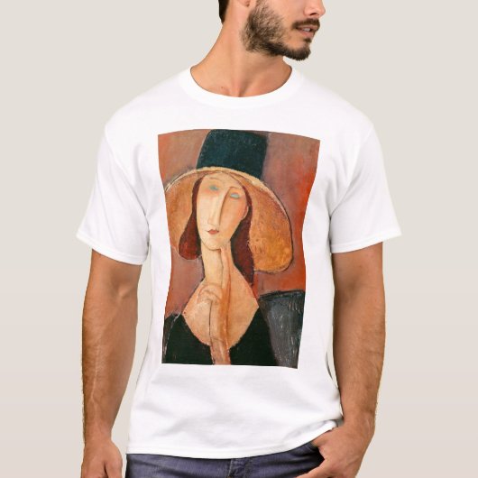 アメデオモディリアーニ – Jeanne Hebuterne in Large Hat Tシャツ (正面)