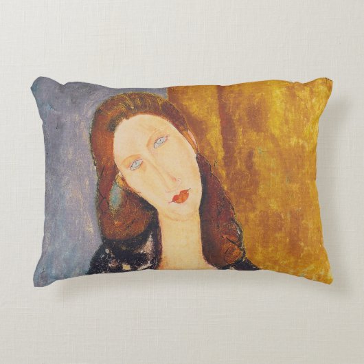 アメデオ・モディリアーニ著Jeanne Hebuterneのポートレート アクセントクッション (正面)
