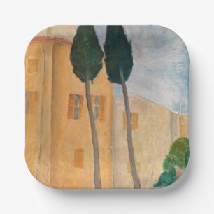 アメデオ・モディリアーニ - カーニュの松と家 ペーパープレート
