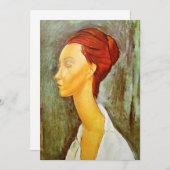 アメデオ・モディリアーニ – ルニア・チェチョフスカポートレート 招待状 (正面/裏面)