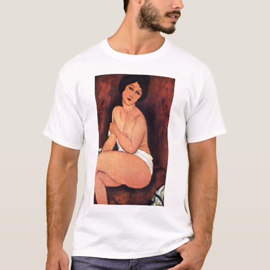 アメデオ・モディリアーニ 大きな座った女性 Tシャツ (正面)