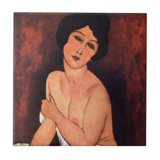 アメデオ・モディリアーニ 大きな座る女 タイル (正面)
