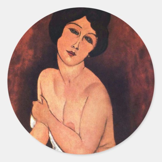 アメデオ・モディリアーニ 大きな座る女 ラウンドシール (正面)