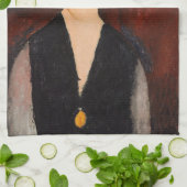 アメデオ・モディリアーニ - 女性の肖像 キッチンタオル (折り畳み)