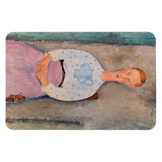 アメデオ・モディリアーニ - 水玉のブラウスを着た少女 マグネット (横)