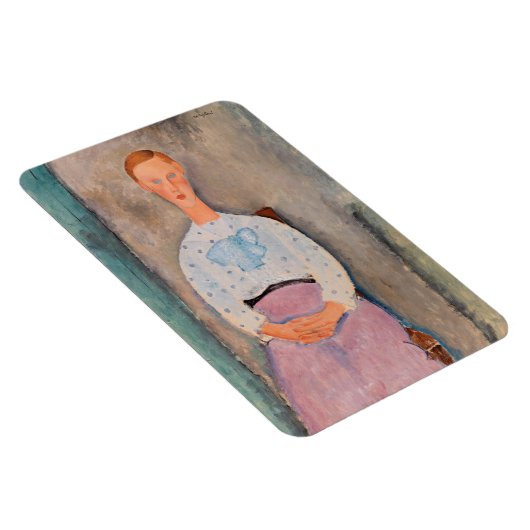 アメデオ・モディリアーニ - 水玉のブラウスを着た少女 マグネット (右側)