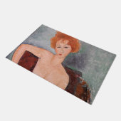 アメデオ・モディリアーニ - 赤毛の少女のイブニングドレス ドアマット (アングル)