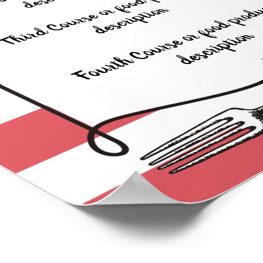 アメニティhollyディナーパーティークリスマスホリデーメニュー ポスター (角)