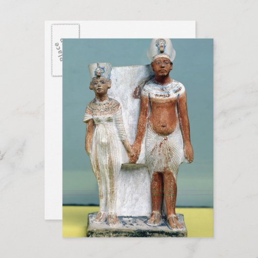 アメノピスIVとネフェティティの彫像 ポストカード (正面/裏面)